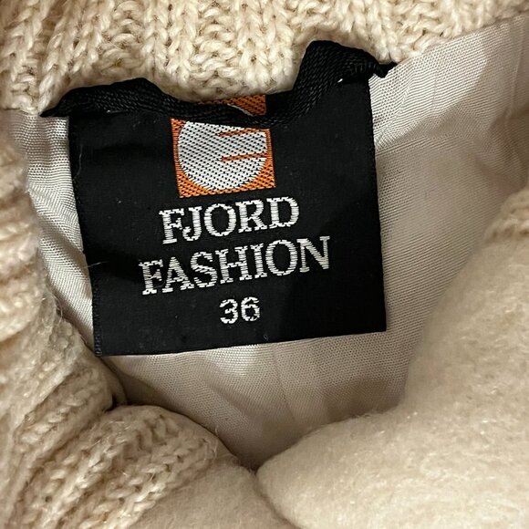 Fjord Fashion vintage jacket cream button 36 women Scandinavian wool Nordic - Picture 7 of 7